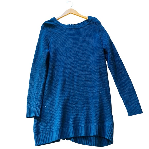 Margaret O'Leary Dresses & Skirts - MARGARET O’LEARY Blue Full Zip Back Sweater Dress